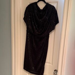 Alexia Admor Black Sequin Midi Dress